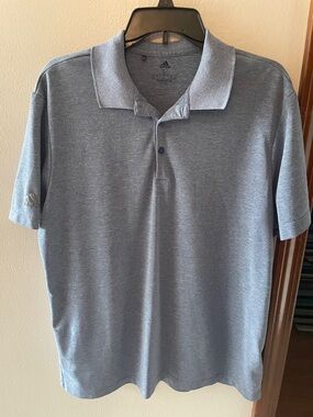 adidas Men's Light Blue Heather Performance Polo